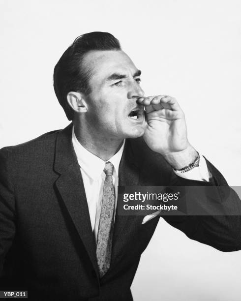 man yelling - only mid adult men stock pictures, royalty-free photos & images