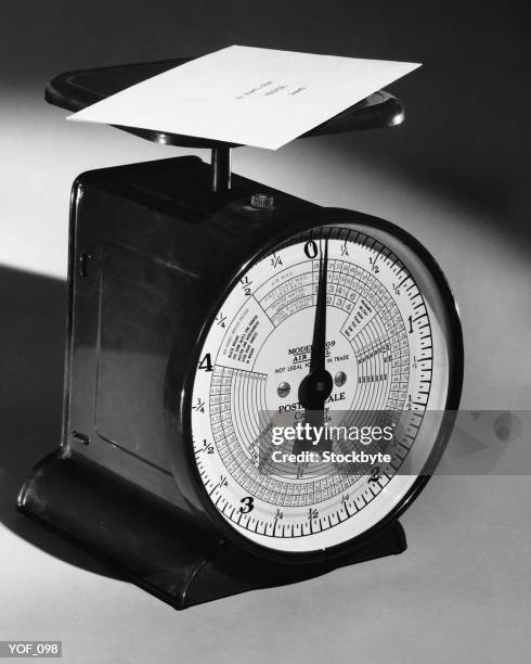 weigh-scale with letter - letter bildbanksfoton och bilder