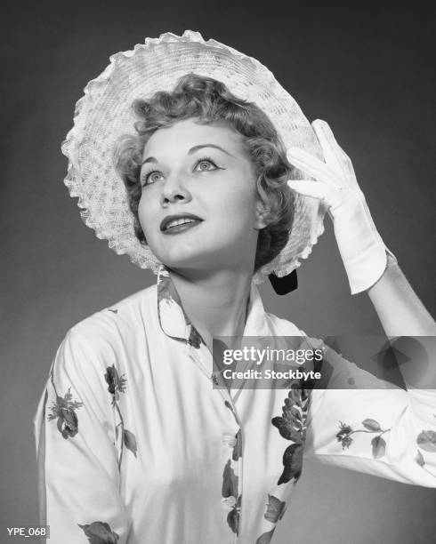 woman in sunbonnet posing - formal glove stock pictures, royalty-free photos & images