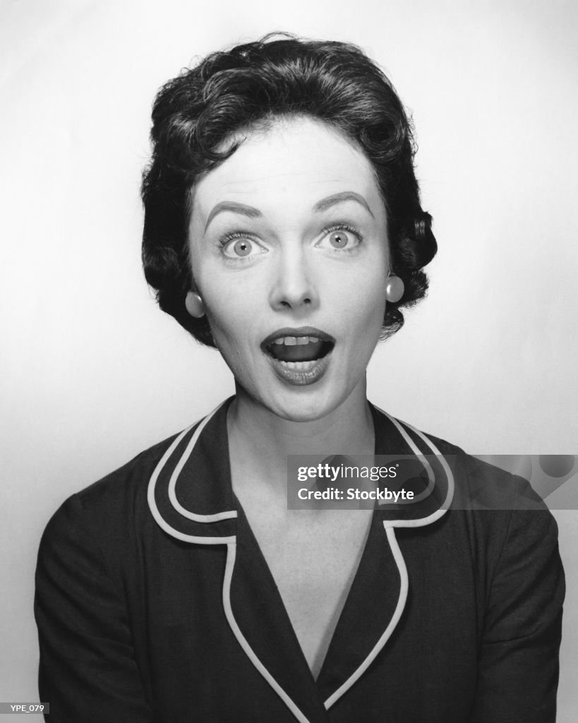 Woman with surprised expression