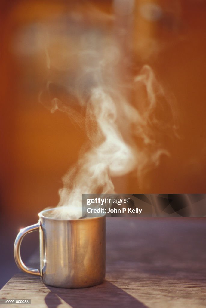 Mug of Steaming Hot Coffee