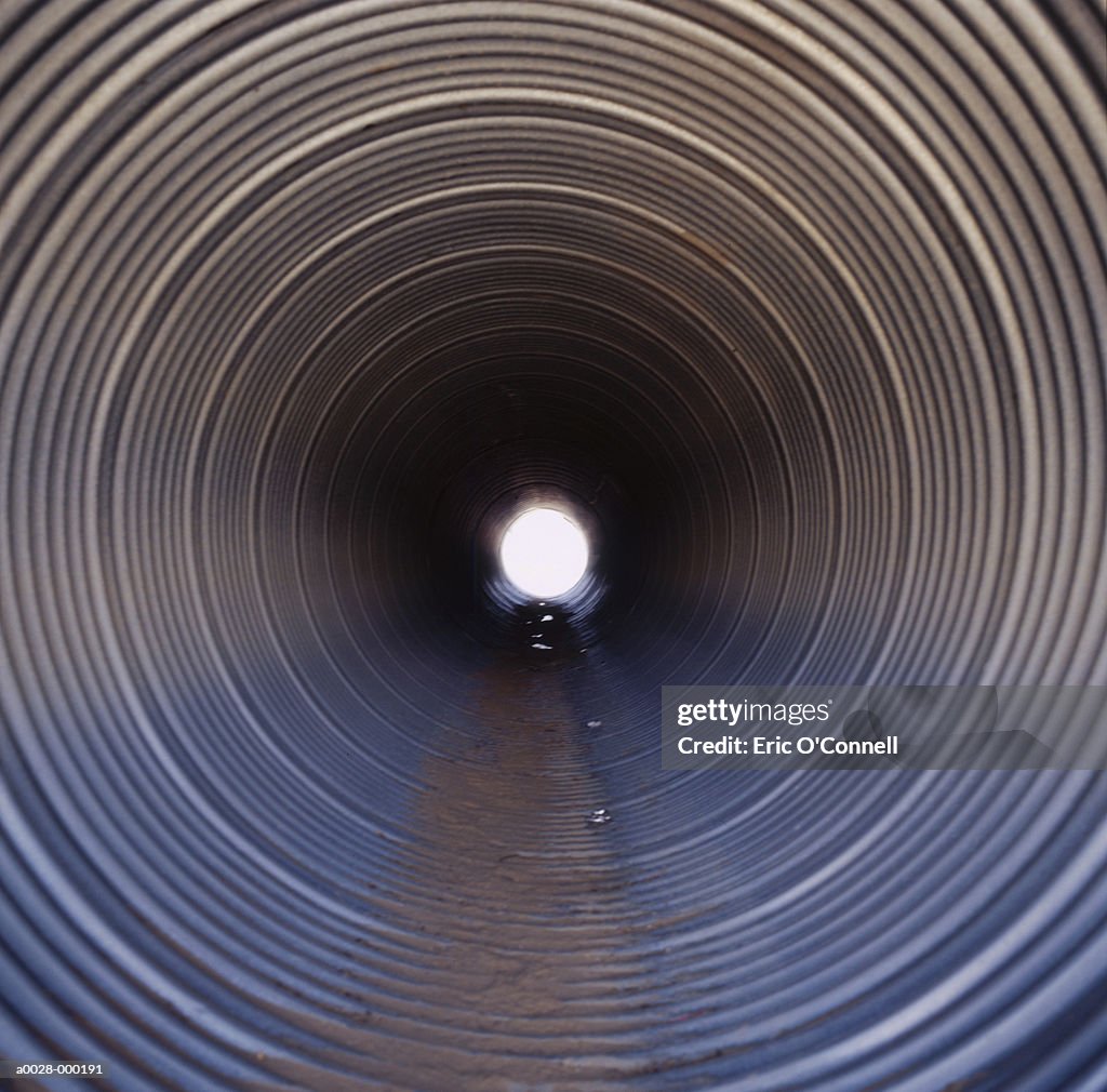 Inside View of Industrial Pipe
