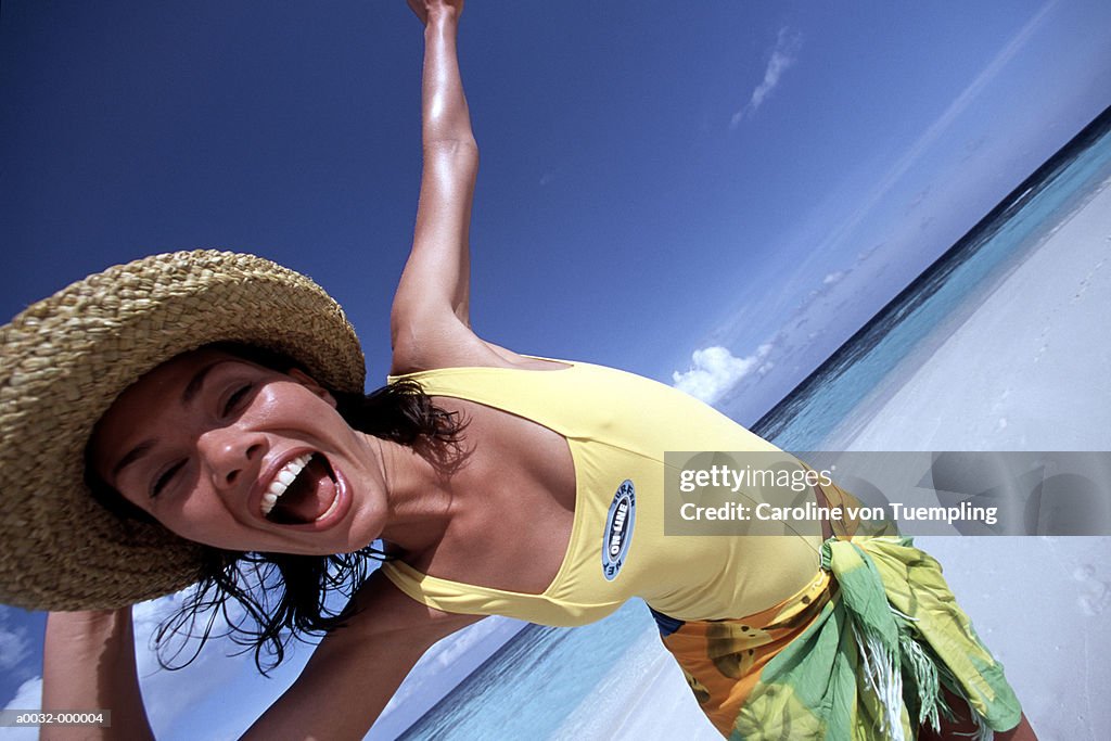 Woman Posing on Beach