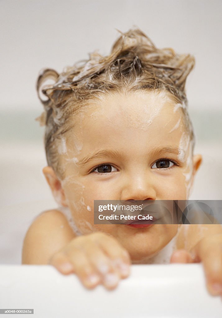 Female Toddler in Bathtub