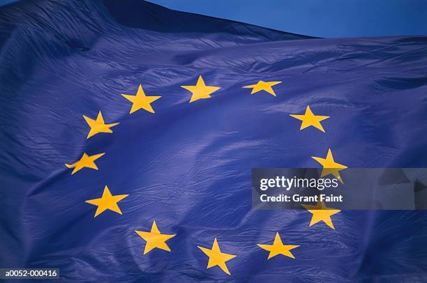 european union flag - bandera de la comunidad europea fotografías e imágenes de stock