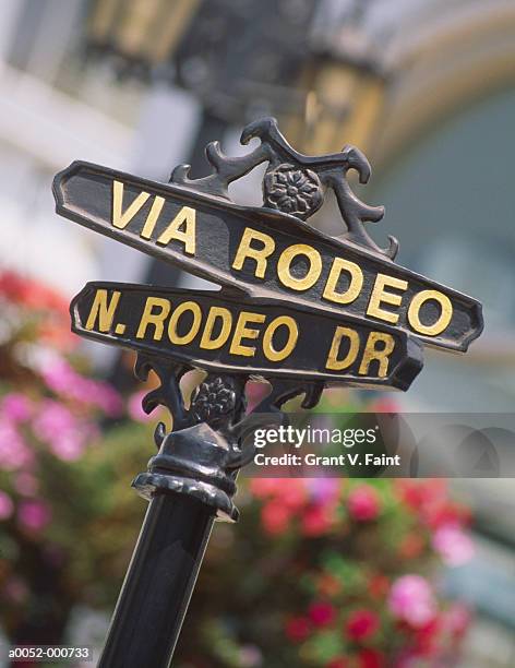 rodeo drive sign - rodeo drive stock-fotos und bilder