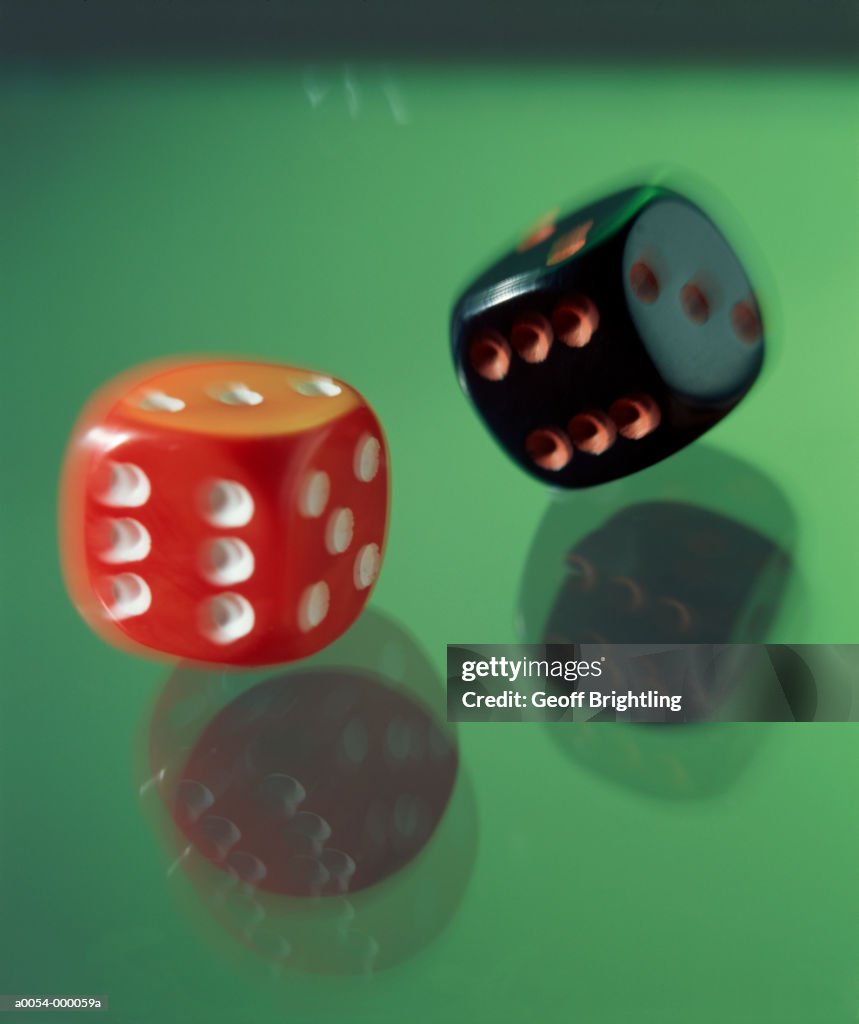 Red and Black Blurred Dice