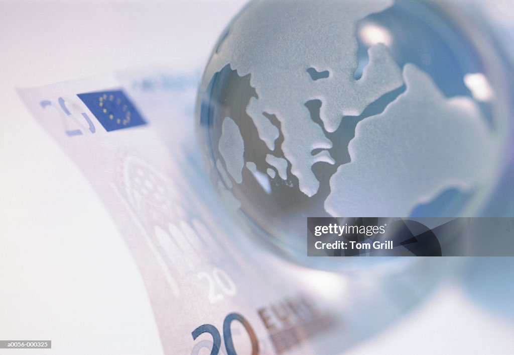 Globe with Euro Note