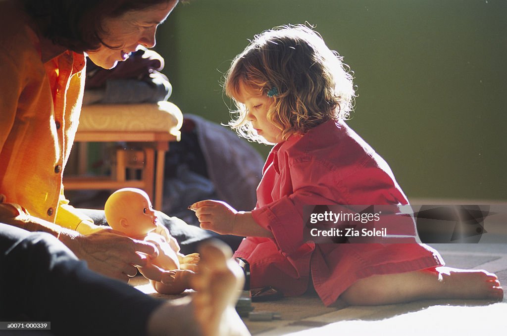 Mother and Toddler Playing