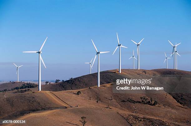 wind turbines - wind farm australia fotografías e imágenes de stock
