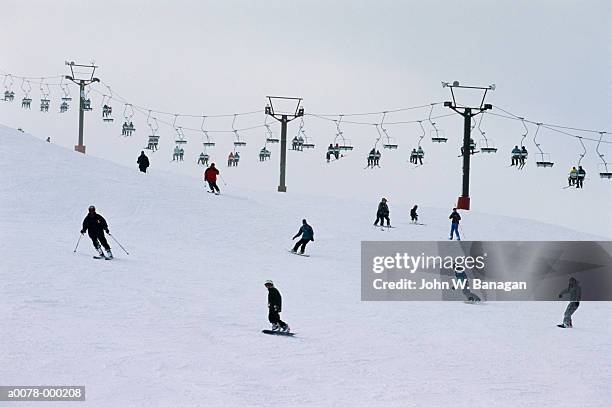 skiers and snowboarders - ski new zealand ストックフォトと画像