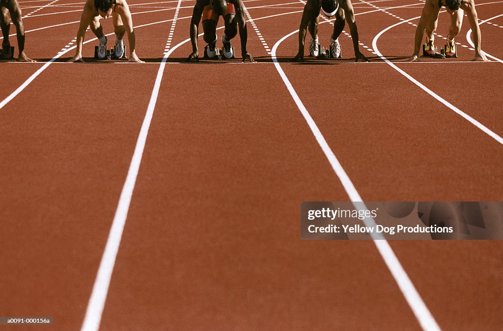Sprinters in Starting Blocks