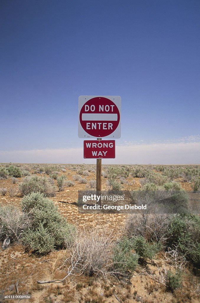 Road Sign in Desert