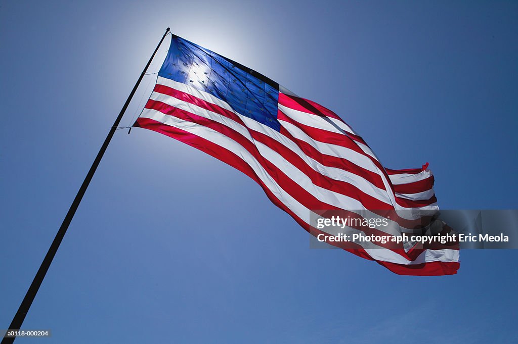 US Flag on Flag Pole
