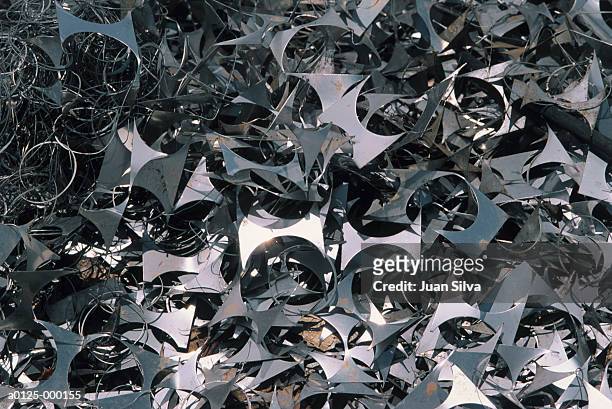 metal waste from can factory - spare parts stock pictures, royalty-free photos & images