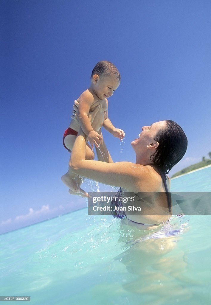 Mother and Child in Sea