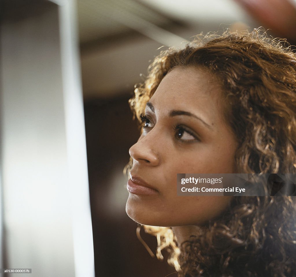 Face of Woman Looking up