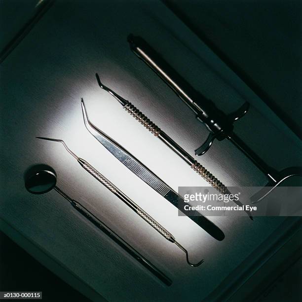 dental instruments - surgical tray stock pictures, royalty-free photos & images