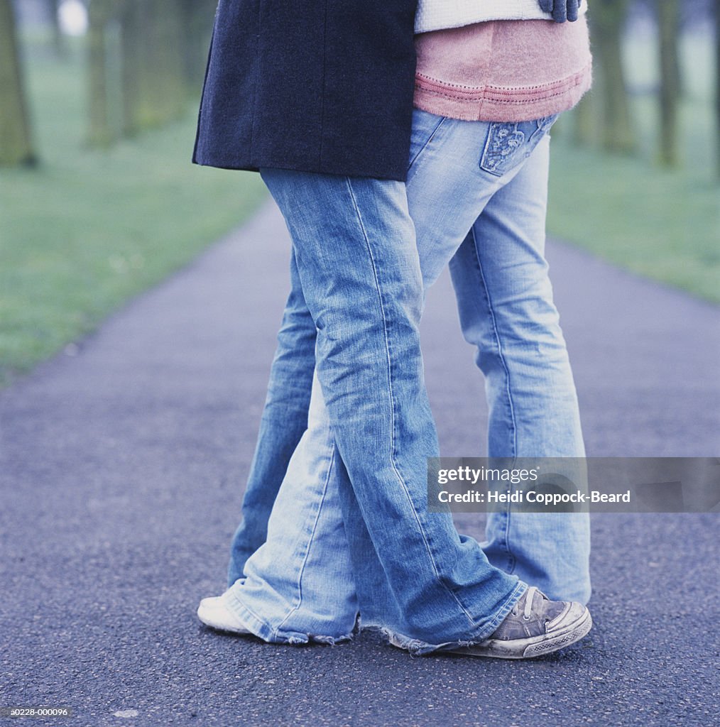 Couple Hugging in Park