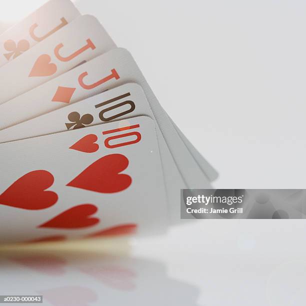 full house of poker hand - full house stock pictures, royalty-free photos & images