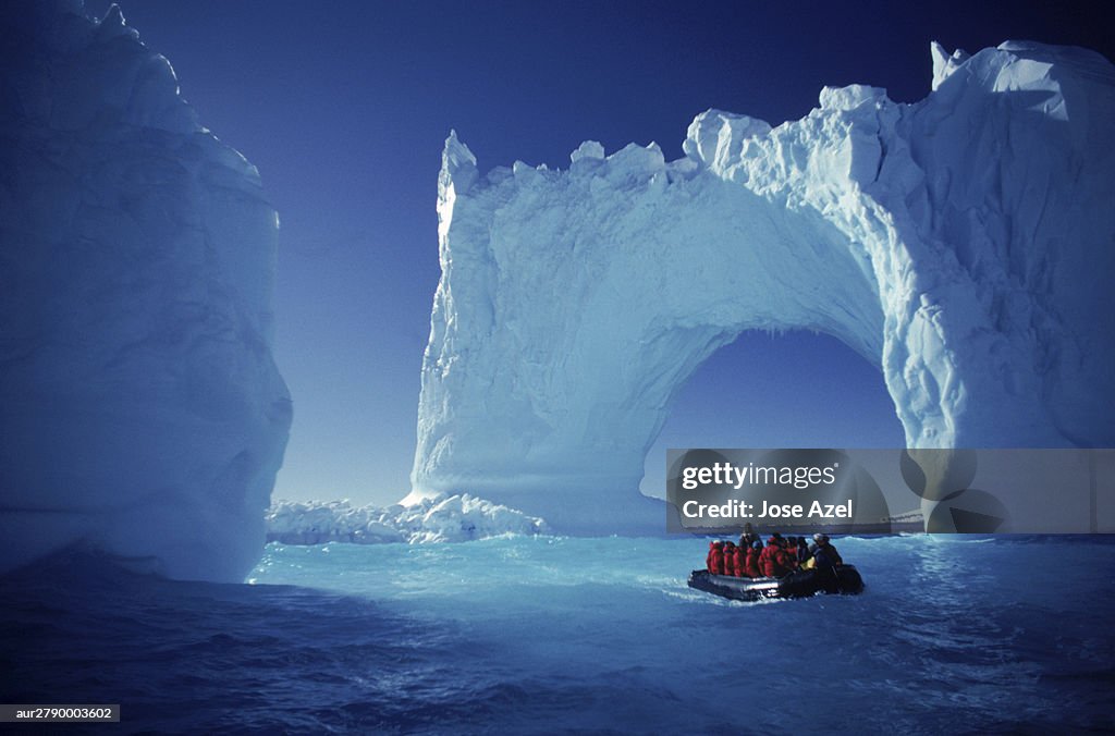 Boating by icebergs, Yalour Islands, Antarctica