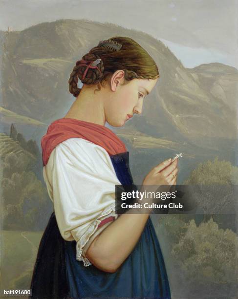 Tyrolean Girl Contemplating a Crucifix, 1865