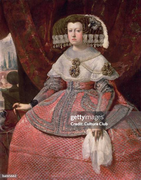 Queen Maria Anna of Spain in a red dress, 1655/60