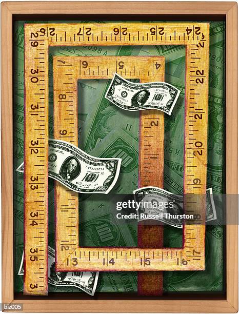 measuring your money - meter stick stock illustrations