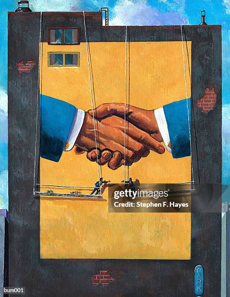 handshake - two hands reaching stock illustrations