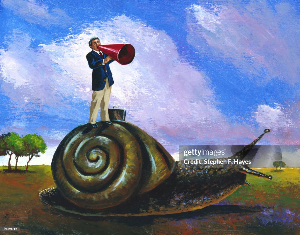 Man Urging on Snail