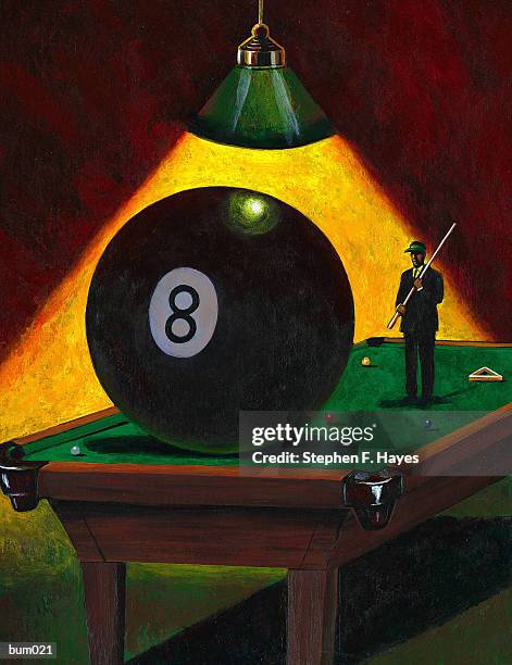 man behind 8 ball - billard tisch stock-grafiken, -clipart, -cartoons und -symbole