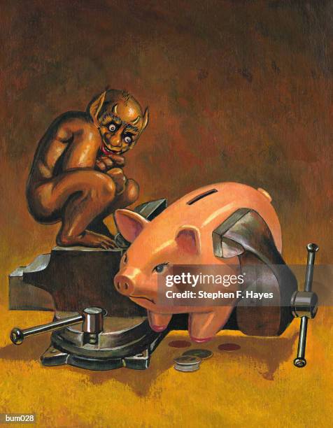 budget crunch - squeezing money stock illustrations