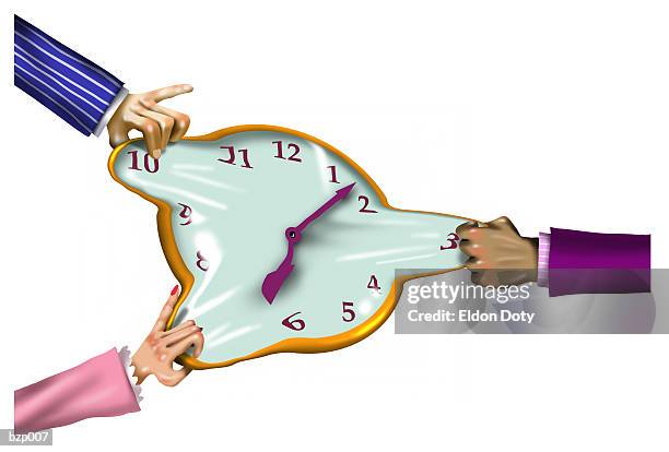 stockillustraties, clipart, cartoons en iconen met vying for time - arm span