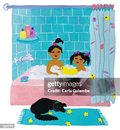 Kids Taking a Bath Kids Taking a Bath