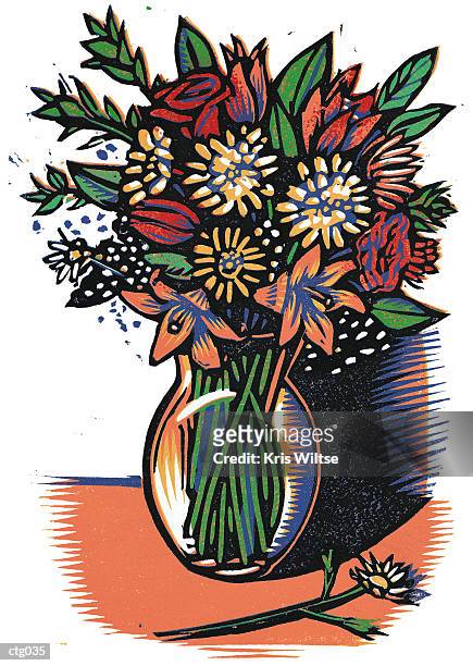 bouquet of flowers - kris stock-grafiken, -clipart, -cartoons und -symbole