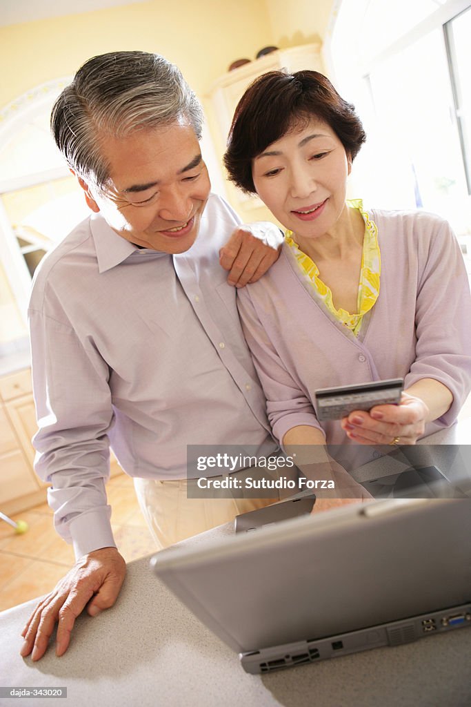 Man and wife enjoying shopping