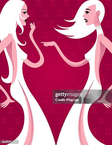 ilustrações, clipart, desenhos animados e ícones de horoscope sign: gemini - camisola