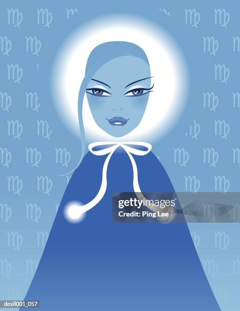 horoscope sign: virgo - ping an stock illustrations