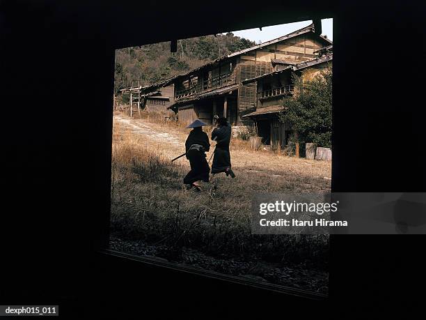samurai warriors attacking each other - fast furious stock pictures, royalty-free photos & images