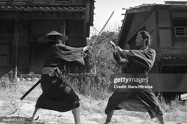 samurai warriors attacking each other - fast furious stock pictures, royalty-free photos & images