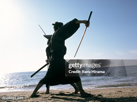 Samurai warriors attacking each other Samurai warriors attacking each other