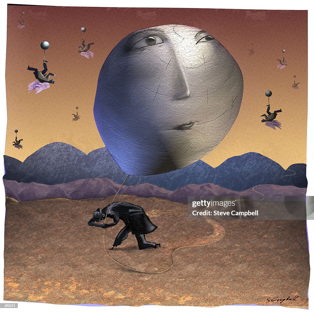 Man with Face Balloon