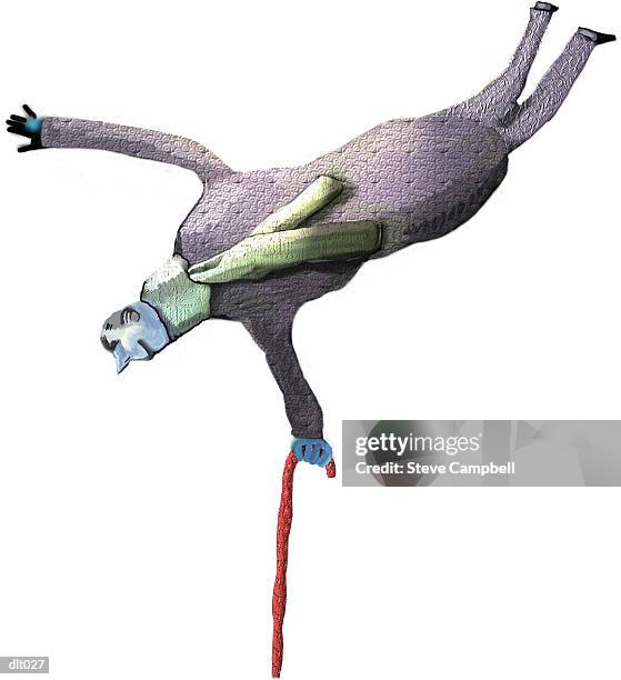 man balancing on cane - man dancing alone stock illustrations