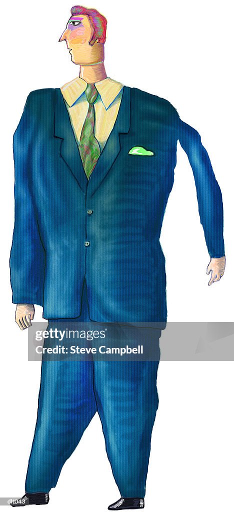 Man with Blue Suit