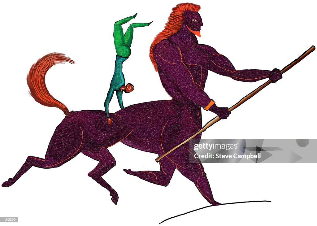 Man Doing Handstand on Centaur