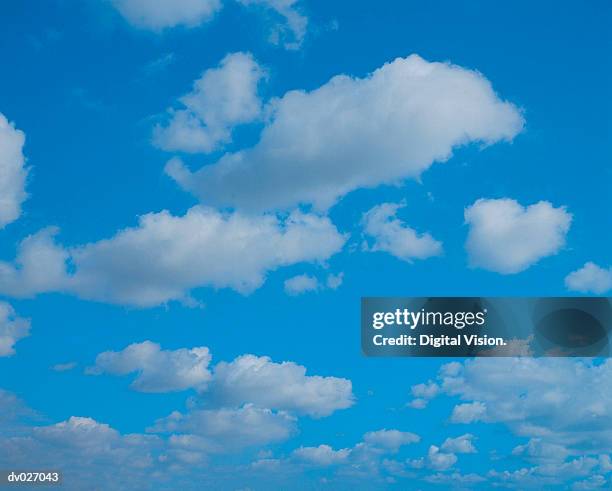 scattered cumulus clouds - altocumulus stock pictures, royalty-free photos & images