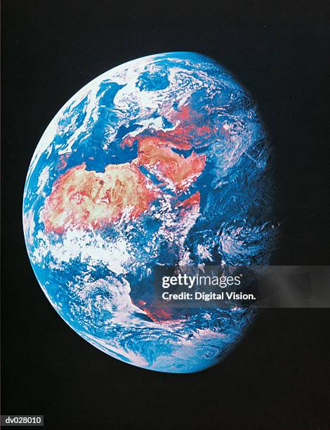 earth showing most of africa and parts of europe and asia - most stockfoto's en -beelden