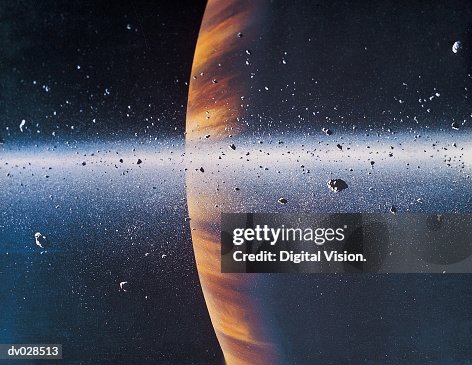 Saturn from one of its rings, Space Art Saturn from one of its rings, Space Art