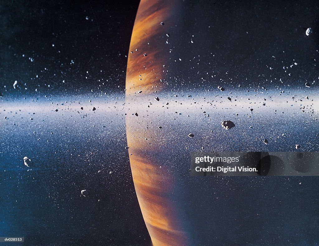 Saturn from one of its rings, Space Art