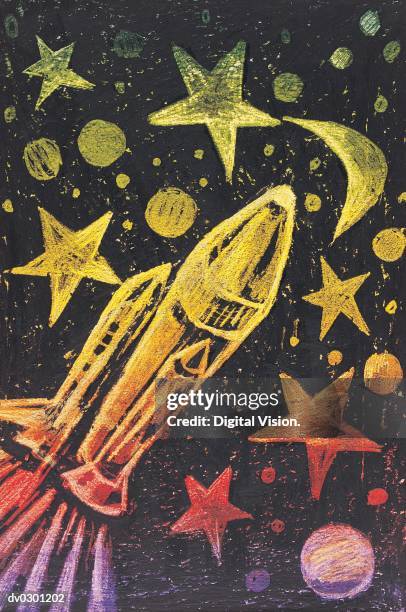 stockillustraties, clipart, cartoons en iconen met space shuttle - space shuttle drawing